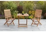 Comodoro Set 3tlg 2 Sessel Klapptisch 70x70cm Eukalyptus