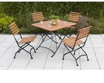 Schlossgarten Set 5tlg 4 Sessel Klapptisch 90x90cm
