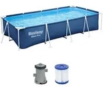 Steel ProTM Frame Pool Set Mit Filterpumpe 400 X 211 X 81 Cm , Dunkelblau, Eckig