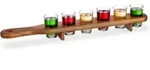 Schnapsbrett Holz, 6 Schnapsgl&auml;ser, 4 Cl, Praktische Schnapslatte, Halber Meter,