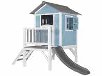 Spielhaus Beach Lodge xl in Blau mit Rutsche in Grau Stelzenhaus aus fsc Holz...