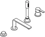 Grohe 4-loch-wannen-kombination Lineare Hard Graphite Geb&uuml;rstet