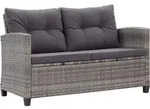 Vidaxl - 2-sitzer-gartensofa Mit Kissen Grau 124 Cm Poly Rattan