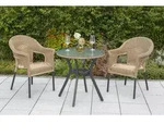 Ravenna Set 3tlg 2 Sessel Natur Tisch &Oslash; 70cm