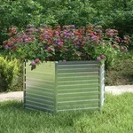 Vidaxl Garden Raised Bed 129x77 Cm Galvanized Steel Silver