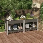 Vidaxl Hochbeet Mit Regal Grau 200x50x75 Cm Wpc