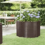 Vidaxl Hochbeet Pulverbeschichteter Stahl 100x100x68 Cm Braun