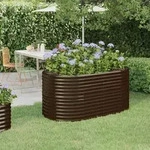 Vidaxl Hochbeet Pulverbeschichteter Stahl 152x80x68 Cm Braun