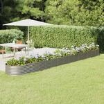 The Living Store Hochbeet Pulverbeschichteter Stahl 620x80x36 Cm Silbern -...