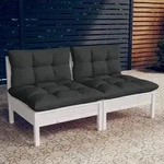 2-sitzer-gartensofa Mit Anthrazit Kissen Massivholz Kiefer - Vidaxl