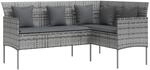 Sofa In L-form Mit Kissen Poly Rattan Grau Vidaxl