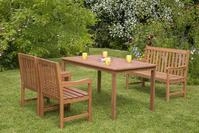 Santos Set 4tlg 2 Sessel 2er Bank Tisch 150x90cm