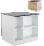 Vicco - K&uuml;cheninsel Fame-line, Goldkraft Eiche/wei&szlig;, 90 Cm Mit Schublade, Ohne