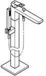Grohe Eurocube - Badewannenarmatur F&uuml;r Bodenmontage, Mit Zubeh&ouml;r, Supersteel