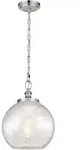 Pendellampe Deckenlampe H&auml;ngelampe Stahl Glas Edelstahl D 30,5 Cm Esszimmerlampe