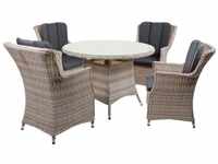 4tlg Lounge Set Garten Sitzgruppe Tisch Stuhl Rattan Optik Veranda Balkon