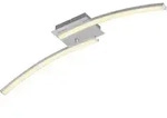 Briloner - Led Deckenleuchte Geschwungen 2-flammig 2x6w 3000k Aluminiumfarbig