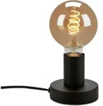 Brilo - Tischleuchte Tischlampe Kabelschalter 1xe27 10w Schwarz Matt Metall Ner