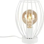 Briloner - Tischleuchte Tischlampe Kabelschalter Drahtschirm 1xe27 25w Wei&szlig; Metall