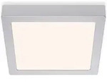 Briloner - Led Aufbauleuchte Deckenlampe 16,5 W Quadratisch Chrom-matt