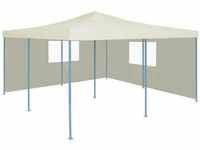 Faltpavillon Pavillon Faltbar mit 2 Seitenwänden 5x5 m Creme vidaXL