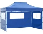 Faltzelt Mit 3 Seitenteilen 3x4,5 M Blau - Vidaxl