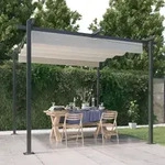 Pavillon Mit Ausziehbarem Dach 3x3 M Creme Vidaxl