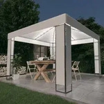 Pavillon Mit Doppeldach & Led-lichterkette 3x3 M Wei&szlig; Vidaxl