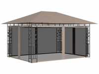 Pavillon Familienzelt mit Moskitonetz 4x3x2,73 m Taupe 180 g/m² vidaXL