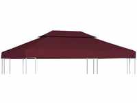 Pavillon-Dachplane mit Kaminabzug 310 g/m² 4x3 m Weinrot vidaXL711564