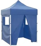 Profi-partyzelt Faltbar Mit 4 Seitenw&auml;nden 2&times;2m Stahl Blau - Vidaxl