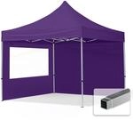 3x3 M Faltpavillon, Economy Alu 32mm, Seitenteile Mit Panoramafenster, Lila