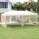 Partyzelt Faltbar Mit Seitenw&auml;nden Creme 3x6 M - Vidaxl