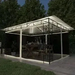 Vidaxl - Pavillon Mit Moskitonetz & Led-lichterkette 4x3x2,73m Cremewei&szlig;