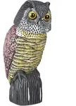Relaxdays - Vogelschreck Eule, Mit Wackelkopf, Stehende Dekofigur, Taubenschreck F&uuml;r