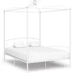 Himmelbett-gestell Wei&szlig; Metall 160 X 200 Cm Vidaxl