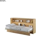 Lenart Schrankbett Wandbett Bed Concept 06 90x200 Horizontal Artisan Eiche