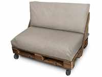 Happers - Outdoor-Palettenkissen aus mattem Naylim Stein Sitz oder Rückenbezug