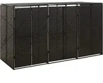 M&uuml;lltonnenbox F&uuml;r 3 Tonnen Schwarz 207x80x117 Cm Poly Rattan - Vidaxl