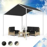 Pergola, Metall Pavillon Mit Polyester Schr&auml;gdach, Sonnensegel Mit Gestell,