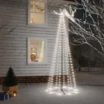 Vidaxl Led-weihnachtsbaum Kegelform Kaltwei&szlig; 310 Leds 100x300 Cm