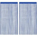 Vorhang Aus F&auml;den 2 St&uuml;ck 100 X 250 Cm Blau