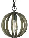 Elstead - Pendellampe Deckenleuchte H&auml;ngelampe Eichenholz Eisen D 25,4 Cm 1 Flammig