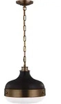 Pendellampe Deckenlampe H&auml;ngeleuchte Stahl Glas D 33 Cm Messing Mattschwarz