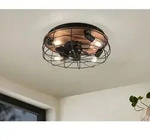Trio - Deckenleuchte Mit Ventilator Trondheim, Fernbedienung Schwarz/holzoptik, &Oslash;