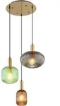 Pendelleuchte Normy Aus Rillenglas Bunt Mit 3 Glasschirmen, &Oslash; 55cm
