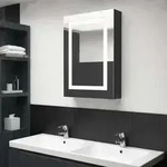 Vidaxl Led Bathroom Mirror Cabinet Shining Black 50x13x70 Cm