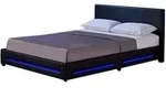 Home Deluxe - Led Bett Asteroid - Schwarz, 140 X 200 Cm - Inkl. Matratze Und