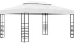 Gartenpavillon Pulverbeschichteter Stahl 4x3x2,7 M Wei&szlig; Vidaxl