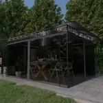 Vidaxl - Pavillon Mit Moskitonetz & Led-lichterkette 4x3x2,73m Anthrazit